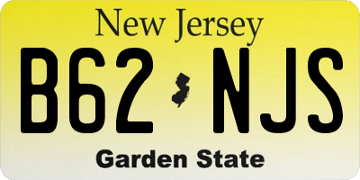 NJ license plate B62NJS
