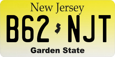 NJ license plate B62NJT