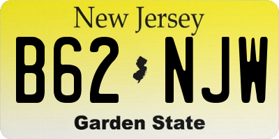 NJ license plate B62NJW