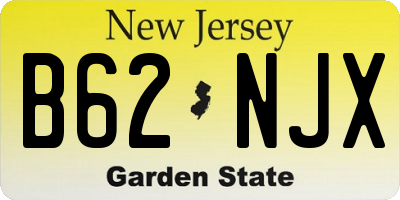 NJ license plate B62NJX