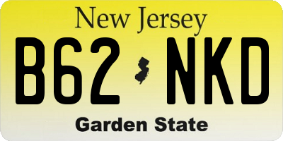 NJ license plate B62NKD
