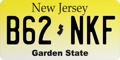 NJ license plate B62NKF