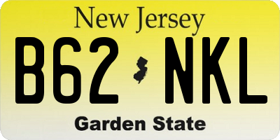 NJ license plate B62NKL