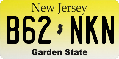 NJ license plate B62NKN