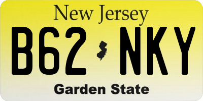 NJ license plate B62NKY