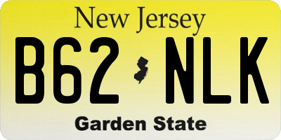 NJ license plate B62NLK