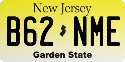 NJ license plate B62NME