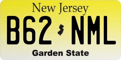 NJ license plate B62NML
