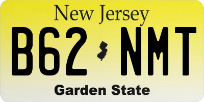 NJ license plate B62NMT