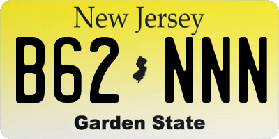 NJ license plate B62NNN