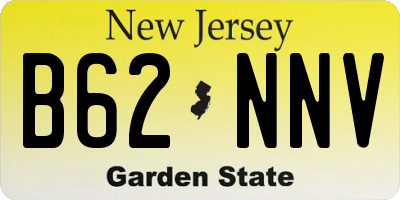 NJ license plate B62NNV