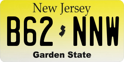 NJ license plate B62NNW
