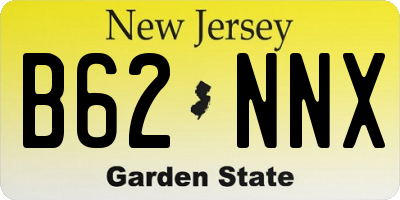 NJ license plate B62NNX