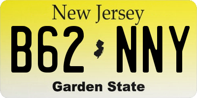 NJ license plate B62NNY