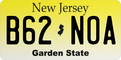 NJ license plate B62NOA
