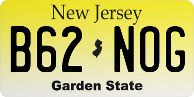 NJ license plate B62NOG