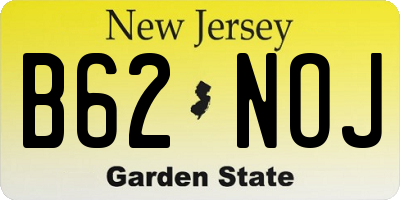 NJ license plate B62NOJ