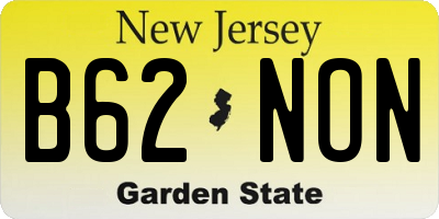 NJ license plate B62NON