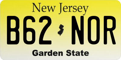 NJ license plate B62NOR