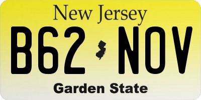 NJ license plate B62NOV