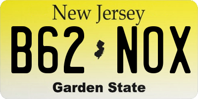 NJ license plate B62NOX