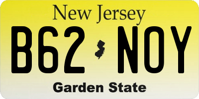 NJ license plate B62NOY