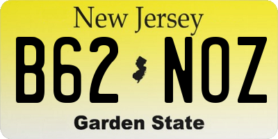 NJ license plate B62NOZ
