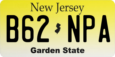 NJ license plate B62NPA