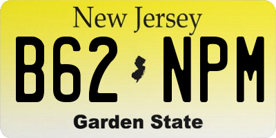 NJ license plate B62NPM