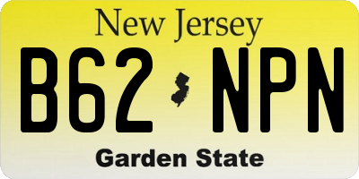 NJ license plate B62NPN