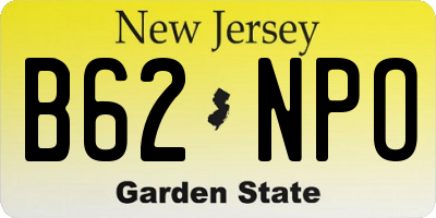 NJ license plate B62NPO