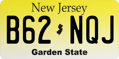 NJ license plate B62NQJ