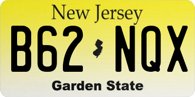 NJ license plate B62NQX