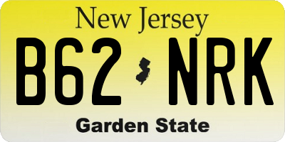 NJ license plate B62NRK