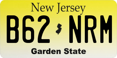 NJ license plate B62NRM