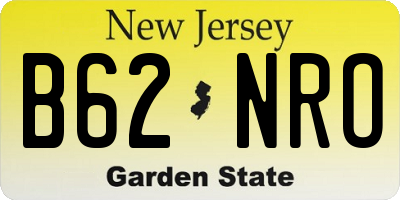 NJ license plate B62NRO