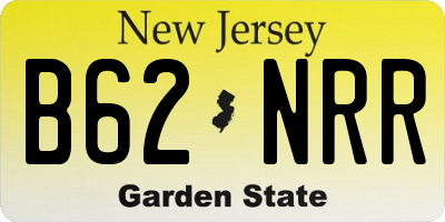 NJ license plate B62NRR
