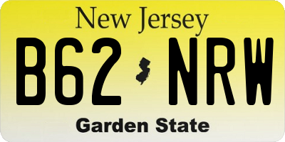 NJ license plate B62NRW