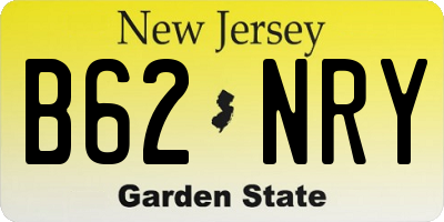 NJ license plate B62NRY