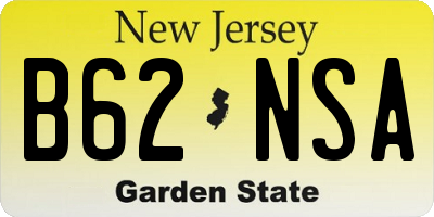 NJ license plate B62NSA
