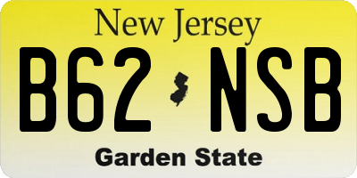 NJ license plate B62NSB