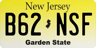 NJ license plate B62NSF