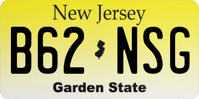 NJ license plate B62NSG