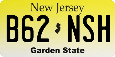 NJ license plate B62NSH