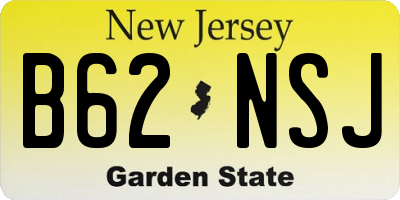 NJ license plate B62NSJ