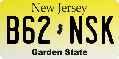 NJ license plate B62NSK