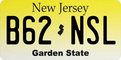 NJ license plate B62NSL