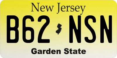 NJ license plate B62NSN