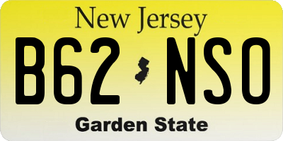 NJ license plate B62NSO