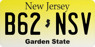NJ license plate B62NSV